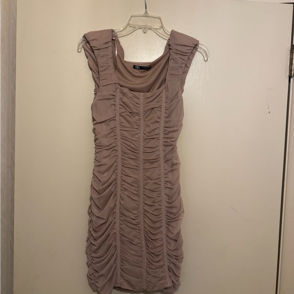 Elegant Ruched Sleeveless Dress - ZARA